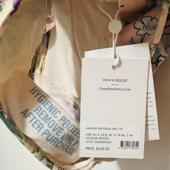 NWT ZIMMERMANN HALLIDAY WATERFALL FRILL One Piece Swimsuit - Picture 8 of 9